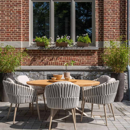 Taste 4SO Eva dining + Prado teak tafel 160 Ø cm