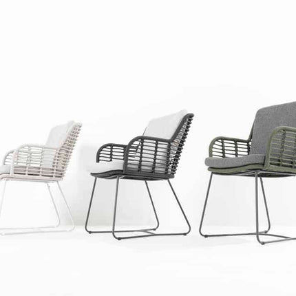 4 Seasons Outdoor Fabrice dining antraciet + Taste 4SO Fiesta bistrotafel 90 Ø cm