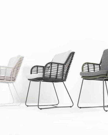 4 Seasons Outdoor Fabrice dining antraciet + Privada tafel ovaal HPL blad 240 cm