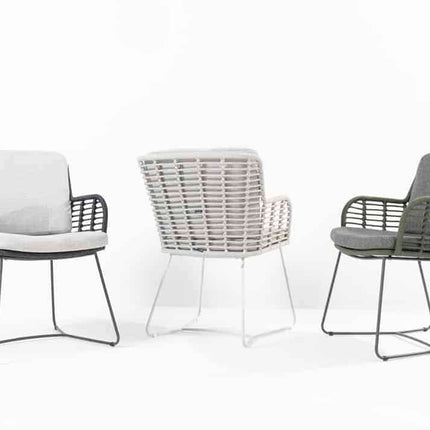 4 Seasons Outdoor Fabrice dining antraciet + Privada tafel ovaal HPL blad 240 cm