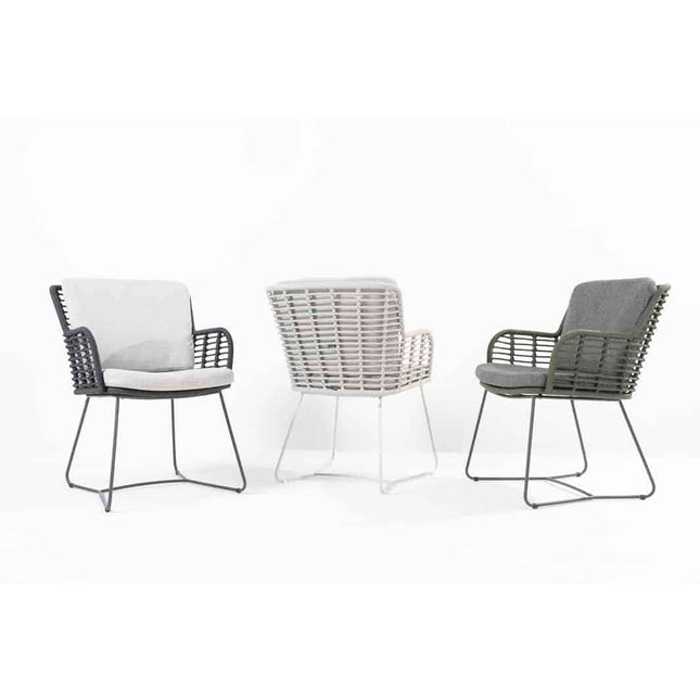 4 Seasons Outdoor Fabrice dining antraciet + Goa tafel HPL slate antraciet 95×95 cm