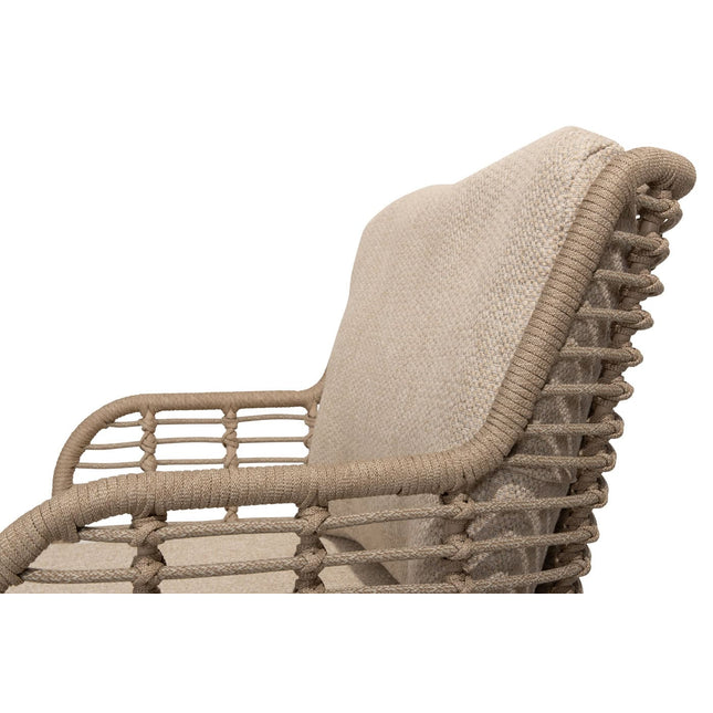 4 Seasons Outdoor Fabrice dining stoel latte + Taste 4SO Corsica tafel teak 160 Ø cm