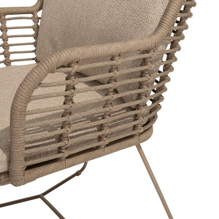4 Seasons Outdoor Fabrice dining stoel latte + Taste 4SO Capri tafel barrel-vorm teak 280 cm
