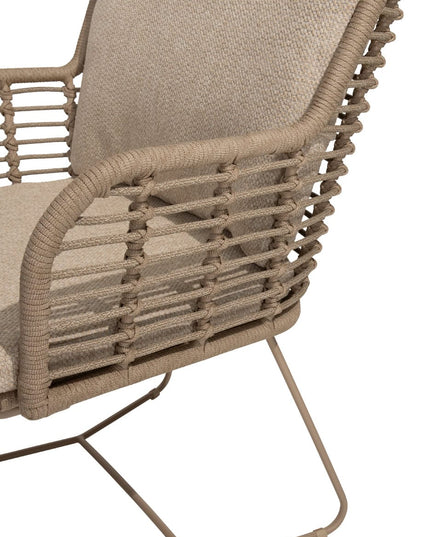 4 Seasons Outdoor Fabrice dining stoel latte + Taste 4SO Corsica tafel kiezel-vorm teak 240 cm