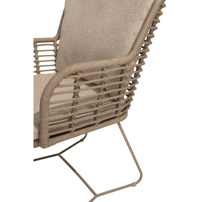 4 Seasons Outdoor Fabrice dining stoel latte + Taste 4SO Corsica tafel kiezel-vorm teak 240 cm