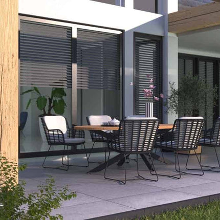 4 Seasons Outdoor Fabrice dining antraciet + Taste 4SO Prado teak tafel ellips 240 cm