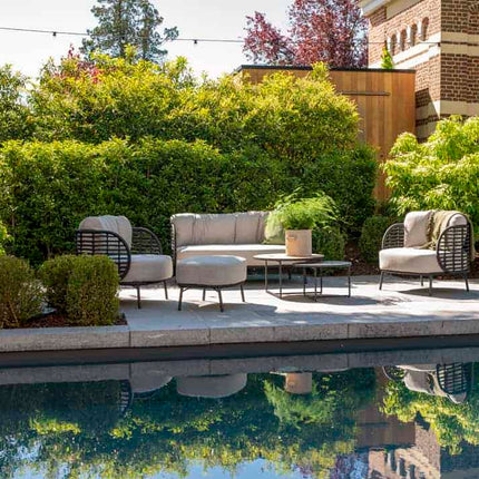 4 Seasons Outdoor Fabrice loungeset + Verdi salontafel 73 Ø cm
