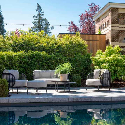 4 Seasons Outdoor Fabrice loungeset + Verdi salontafel 73 Ø cm