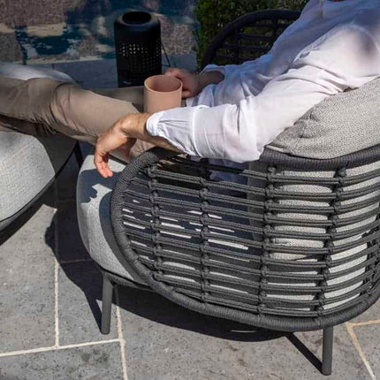 4 Seasons Outdoor Fabrice loungeset + Verdi salontafel 73 Ø cm