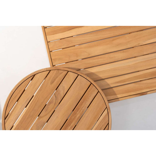 4 Seasons Outdoor Sardinia chaise lounge bank + Finn salontafel 60 Ø cm