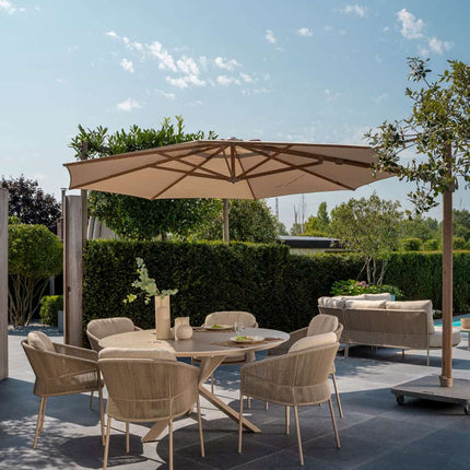 Taste 4SO Florence dining + Prado tafel met keramisch tafelblad latte 160 cm Ø - Image 3