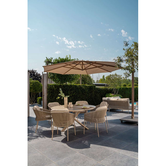 Taste 4SO Florence dining + Prado tafel met keramisch tafelblad latte 160 cm Ø - Image 3