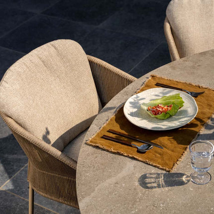 Taste 4SO Piacenza dining + Prado tafel met keramiek tafelblad 160 cm Ø latte - Image 3