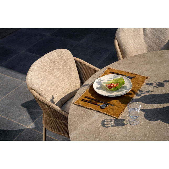 Taste 4SO Piacenza dining + Prado tafel met keramiek tafelblad 160 cm Ø latte - Image 3