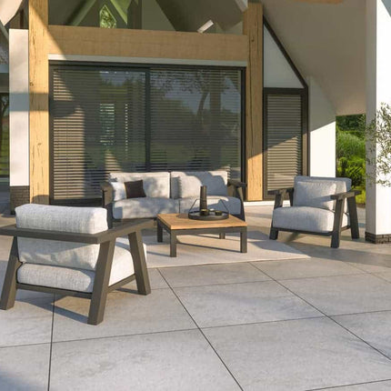4 Seasons Outdoor Iconic loungeset + Forza hoge salontafel 120 x 70 x 55 cm
