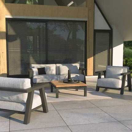 4 Seasons Outdoor Iconic loungeset + Forza hoge salontafel 120 x 70 x 55 cm