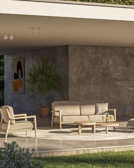 4 Seasons Outdoor Julia bistro loungeset + voetenbank + Sem salontafel 60 Ø cm