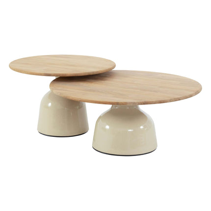 4 Seasons Outdoor Beverly loungeset: 3-zits bank + 2x lounge stoel + June salontafels Creme - Image 7