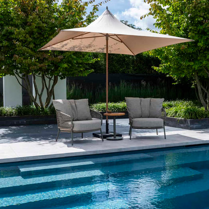 4 Seasons Outdoor Jura bistro loungeset + Volta bijzettafel 45 Ø cm olive