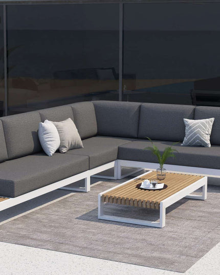 Taste 4SO Kioto loungeset modulair wit+ salontafel 120 x 60 cm