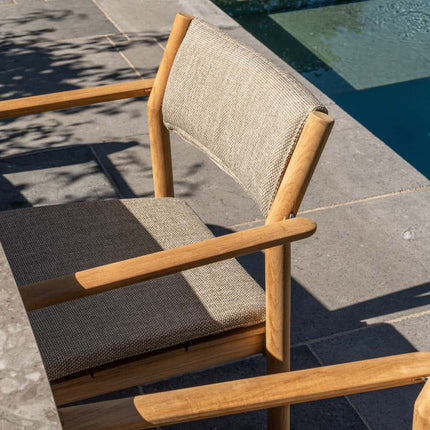 4 Seasons Outdoor Levi stapelbare dining stoel teak incl. 2 kussens