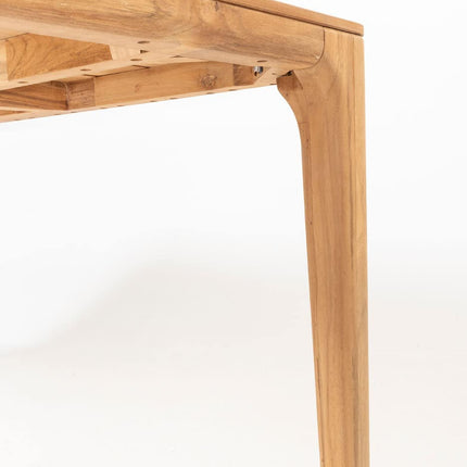 Taste 4SO Manitoba stapelbare dining stoel olive (4 st.) + Liam eettafel teak 180 cm