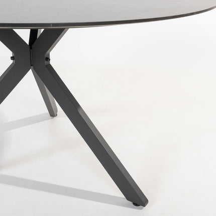 4 Seasons Outdoor Locarno tafel HPL slate antraciet 130 Ø cm