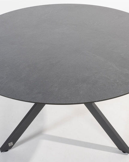 4 Seasons Outdoor Aprilla dining pure (4 st.) + Locarno tafel HPL slate antraciet 130 Ø cm