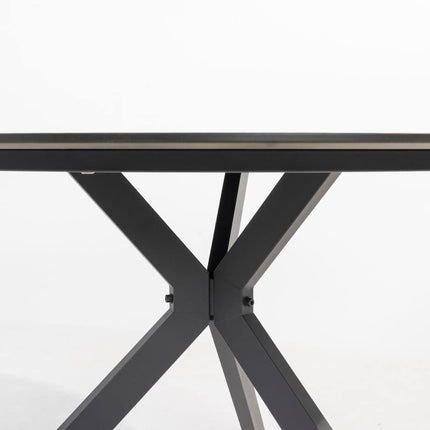 4 Seasons Outdoor Veneto dining antraciet + Locarno tafel HPL slate antraciet 130 Ø cm