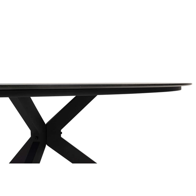 4 Seasons Outdoor Fabrice dining stoel antraciet + Locarno tafel HPL slate antraciet 160 Ø cm