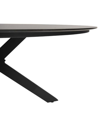 4 Seasons Outdoor Fabrice dining stoel antraciet + Locarno tafel HPL slate antraciet 160 Ø cm