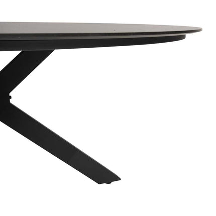 Taste 4SO Manitoba stapelbare dining stoel antraciet + 4 Seasons Outdoor Locarno tafel HPL slate antraciet 160 Ø cm