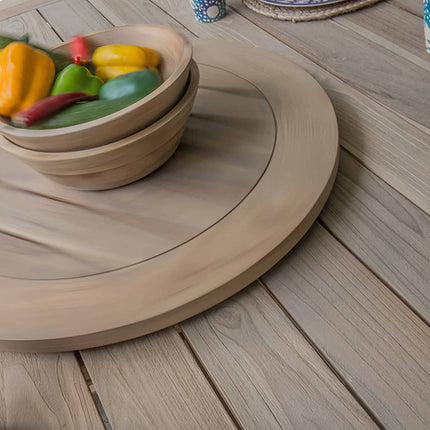 Taste 4SO Barista dining antraciet + Louvre teak tafel 160 Ø cm