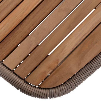 4 Seasons Outdoor Lugano salontafel met teak tafelblad 130 x 80 x 30 cm.