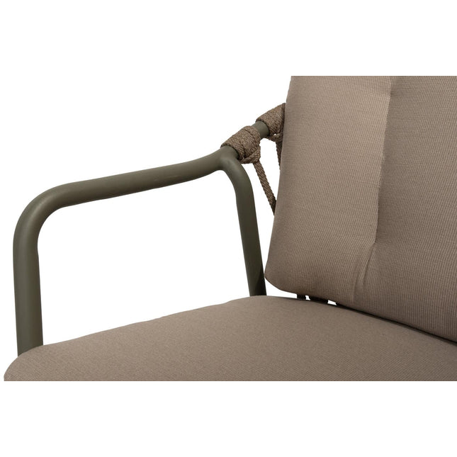 Taste 4SO Manitoba stapelbare dining stoel olive (4 st.) + Liam eettafel teak 180 cm