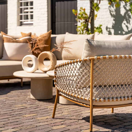4 Seasons Outdoor Martinique modulaire lounge + Loungestoel + June caramel salontafels - Image 2