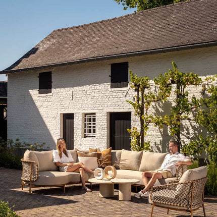 4 Seasons Outdoor Martinique modulaire lounge + Loungestoel + Hampton salontafels - Image 2