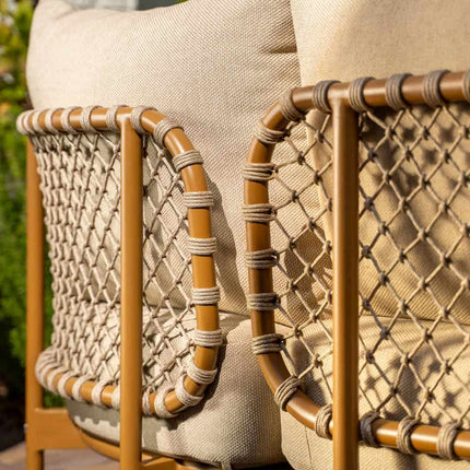 4 Seasons Outdoor Martinique modulaire lounge + Loungestoel + June caramel salontafels - Image 3
