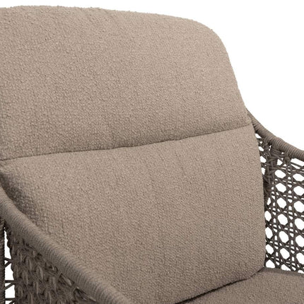 4 Seasons Outdoor Moretti high back dining stoel + Arizona tafel keramisch blad kiezel-vorm 240 cm