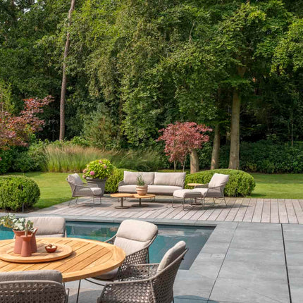 4 Seasons Outdoor Moretti high back dining stoel + Taste 4SO Prado teak tafel 160 Ø cm terre onderstel - Image 3