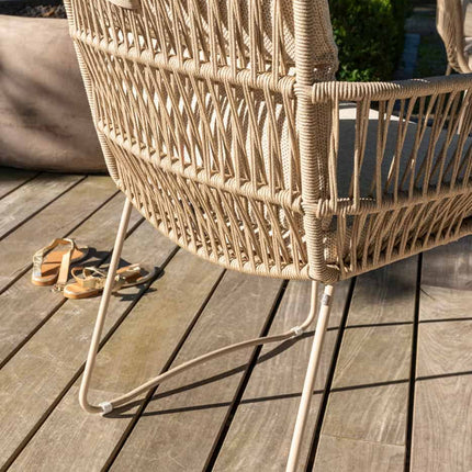 4 Seasons Outdoor Murcia dining latte (6 st.) + Taste 4SO Prado teak tafel latte onderstel Ø 160 cm