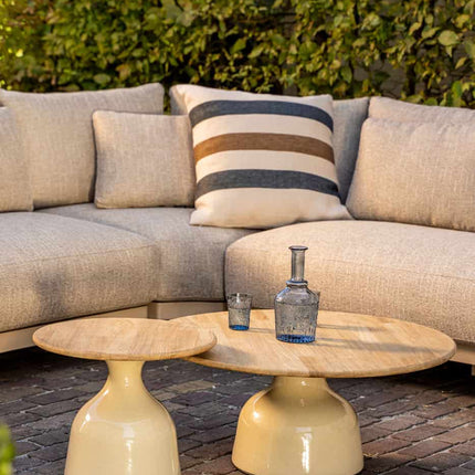 4 Seasons Outdoor Mykonos modulair corner lounge + lounge stoel + June creme salontafels - Image 6