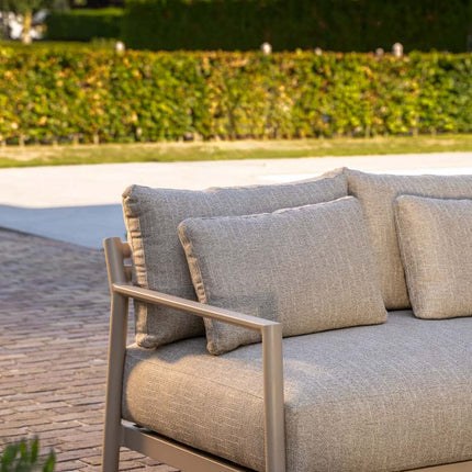 4 Seasons Outdoor Mykonos modulair corner lounge + lounge stoel + June creme salontafels - Image 4