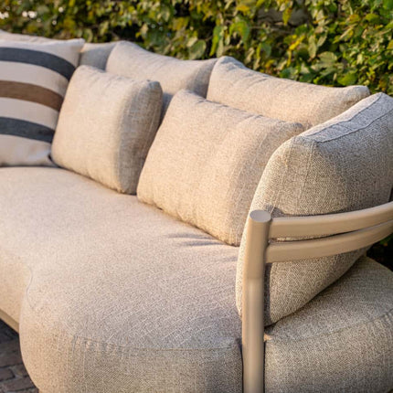 4 Seasons Outdoor Mykonos modulair corner lounge + lounge stoel + June creme salontafels - Image 5