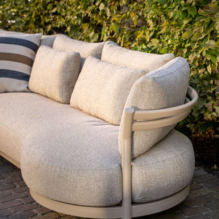 4 Seasons Outdoor Mykonos modulair corner lounge + lounge stoel + June creme salontafels - Image 3