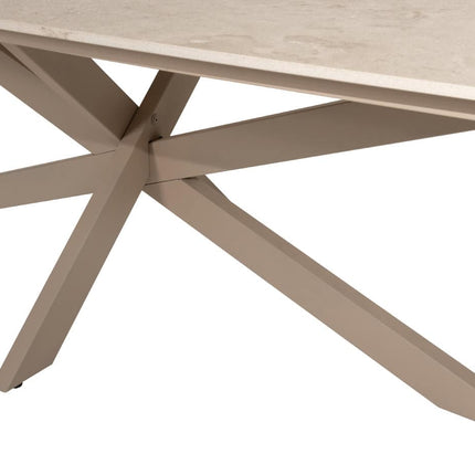 4 Seasons Outdoor Tuinset Sardinia low dining stoel + Nevada low dining tafel barrel-vorm 250 cm latte
