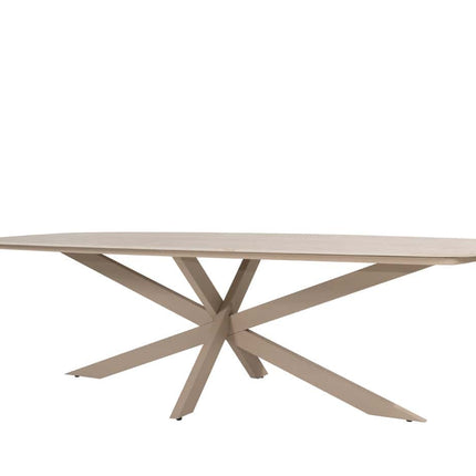 Taste 4SO Puglia low dining stoel + 4 Seasons Outdoor Nevada low dining tafel barrel 250 cm latte