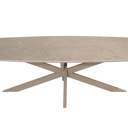 4 Seasons Outdoor Nevada low dining tafel barrel-vorm 250 cm latte