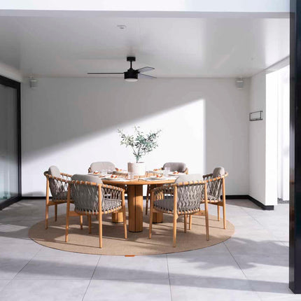 4 Seasons Outdoor Nora dining stoel + Taste 4SO Corsica tafel teak 160 Ø cm