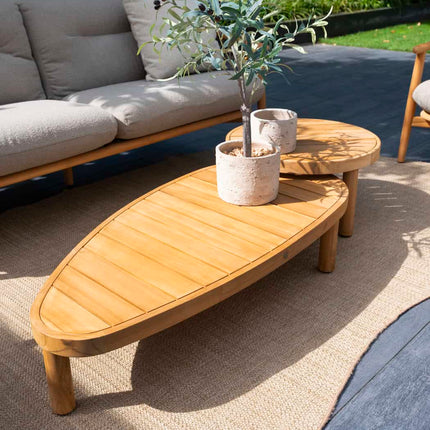 4 Seasons Outdoor Finn salontafel kiezel-vorm 125 x 63 cm. (H 25)